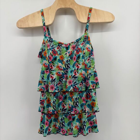 a shore fit! Other - A Shore Fit! Thigh Solutions Swim Dress Top Multi Floral Women 22W Tiered Ruffle